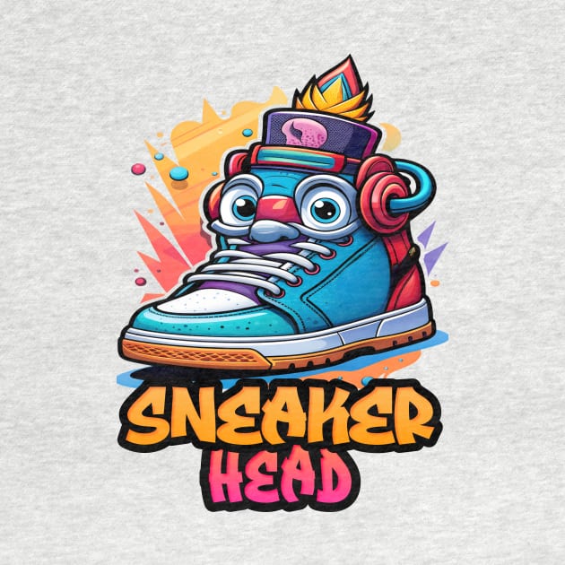 Colorful Cute Sneaker Head Design by Designs by Mim